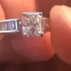 Handmade 1.21 Carat Radiant  Cut Ring in Sterling Silver