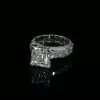 5.06ct Asscher Cut White Sapphire Engagement Ring