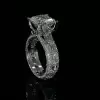 5.06ct Asscher Cut White Sapphire Engagement Ring