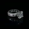 5.06ct Asscher Cut White Sapphire Engagement Ring