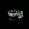 5.06ct Asscher Cut White Sapphire Engagement Ring