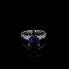 1.5ct Cushion Cut Blue Sapphire Vintage Engagement Ring