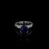 1.5ct Cushion Cut Blue Sapphire Vintage Engagement Ring
