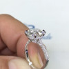 3ct Round Cut White Sapphire Paved Engagement Ring