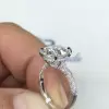 3ct Round Cut White Sapphire Paved Engagement Ring