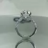 3ct Round Cut White Sapphire Paved Engagement Ring