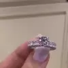 Handmade 1.5 CT Round Brilliant Paved Set Lab-created Gemstone Ring