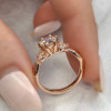 Handmade 0.66 ct Split Shank Lab-created Gemstone Engagement Ring