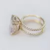 5 Cushion Cut White Sapphire Double Shank Ring in Gold