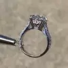 Handmade Stunning 5CT Round Brilliant Paved Set Dimaond Engagement Ring