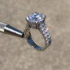 Handmade Stunning 5CT Round Brilliant Paved Set Dimaond Engagement Ring