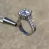 Handmade Stunning 5CT Round Brilliant Paved Set Dimaond Engagement Ring