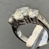Handmade 2CT Three-stone Engagement Ring