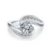 Handmade 1.5 CT Bypass Round Brilliant Cut Ring