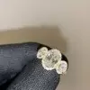 Handmade 2.35CT Three-Stone Halo Oval Cut Engagement Ring