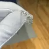 Handmade 2.35CT Three-Stone Halo Oval Cut Engagement Ring
