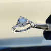 Handmade 1.5ct Bypass Round Brilliant Sterling Silver Engagement Ring