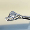 Handmade 1.5ct Bypass Round Brilliant Sterling Silver Engagement Ring
