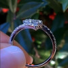 Round Cut White Sapphire Twisted Shank Engagement Ring