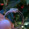 Round Cut White Sapphire Twisted Shank Engagement Ring