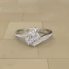 Round Cut White Sapphire Twisted Shank Engagement Ring