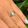 Handmade 3.21CT Split Shank Emerald Cut Engagement Ring