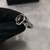 Handmade 2ct Split Shank Black Stone Engagement Ring