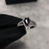 Handmade 2ct Split Shank Black Stone Engagement Ring