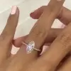 Handmade 2.5 CT Marquise Cut Ring in Rose Gold Tone
