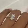 Handmade 2.5 CT Marquise Cut Ring in Rose Gold Tone