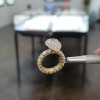 2ct Pear Cut White Sapphire Halo Engagement Ring in Gold