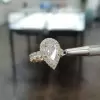 2ct Pear Cut White Sapphire Halo Engagement Ring in Gold