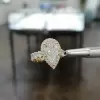 2ct Pear Cut White Sapphire Halo Engagement Ring in Gold