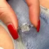 Handmade 1.5 CT Cushion Cut Sterling Silver Engagement Ring
