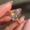 4ct Radiant Cut White Sapphire Engagement Ring in Rose Gold
