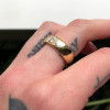 East-west Marquise Cut White Sapphire Dainty Engagement Ring