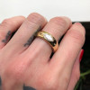 East-west Marquise Cut White Sapphire Dainty Engagement Ring