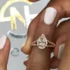 1.8ct Split Shank Pear Cut Engagement Ring in Rose Gold