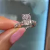 3ct Radiant Cut White Sapphire Engagement Ring