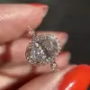 Handmade 1.67 ct Halo Oval Cut Ring with Marquise Band