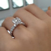 1ct Cushion Cut White Sapphire Halo Engagement Ring