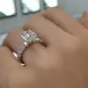 1ct Cushion Cut White Sapphire Halo Engagement Ring
