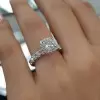1ct Cushion Cut White Sapphire Halo Engagement Ring