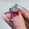 Classic Cushion Cut White Sapphire Engagement Ring