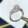 Bypass Shank Round Cut Engagement Ring