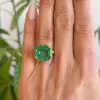 7ct Octagon Cut Emerald Vintage Cocktail Ring