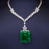 20ct Cushion Cut Emerald Statement Necklace