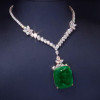 20ct Cushion Cut Emerald Statement Necklace