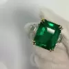 14ct Emerald Cut Three Stone Engagement Ring