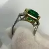14ct Emerald Cut Three Stone Engagement Ring